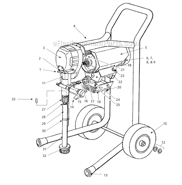 Motor Diagram and Parts List for AL2710  Campbell Hausfeld Paint Sprayer